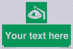 Custom sign Safe condition Davit-launched liferaft